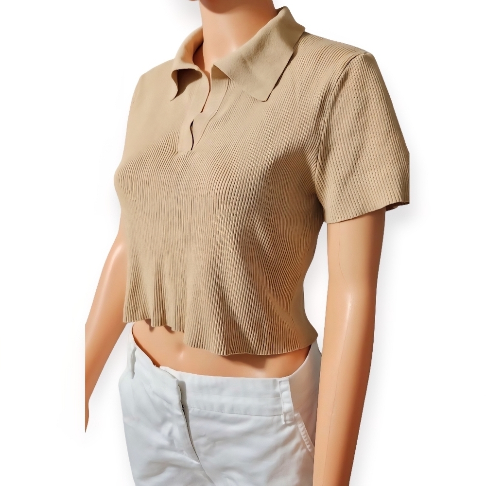 Forever 21 Beige Ribbed Knit Top - Picture 4 of 5